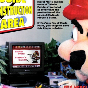 Mario Paint 1993 Vintage Nintendo Videospiel Spielers Guide Ad