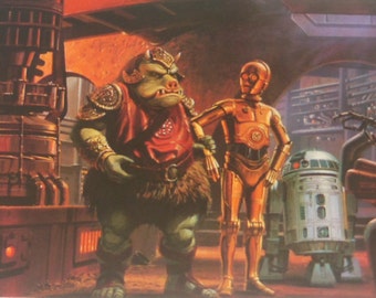 1983 Droid Work Assignment Original Vintage Star Wars ROTJ Painting Print by Ralph McQuarrie