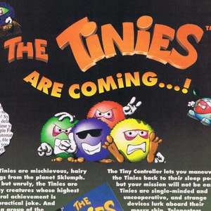 Rare 1993 The Tinies Vintage Computer PC Video Game Ad