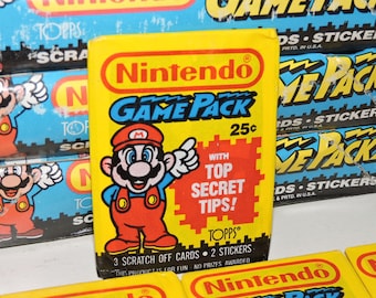 1x Mario 1989 Topps Nintendo Game Packs Trading Cards Sealed Pack