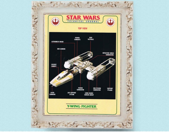 3x STAR WARS Y-wing Fighter Technical Journal Blueprint Pages ...