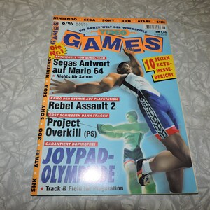 1996 Vol. #6 VIDEO GAMES German Video Game Magazine - Star Wars Rebel Assault, Project Overkill, Mario 64, Etc.