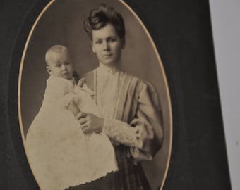 Mother And Infant Child Vintage Photograph