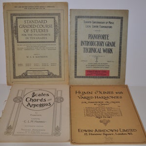 4 Vintage Music Books Pianoforte Sheet Music