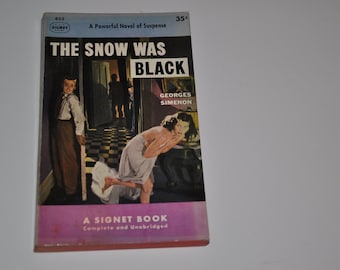 La nieve era negra Georges Simenon Primera edición Libro de tapa blanda vintage