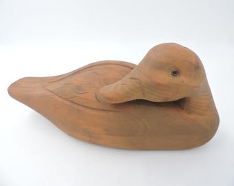 Vintage Wooden Duck Carving