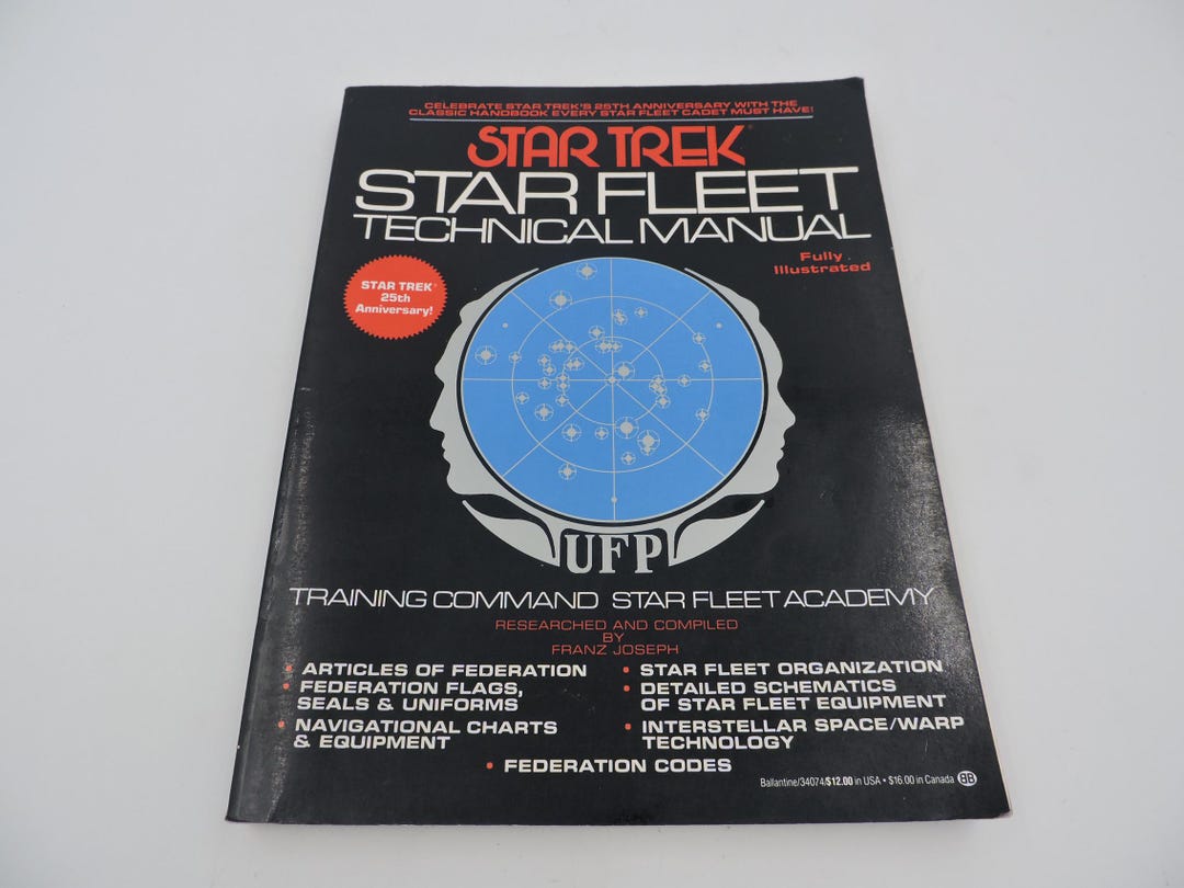 STAR TREK Star Fleet Technical Manual Vintage Softcover Book - Etsy