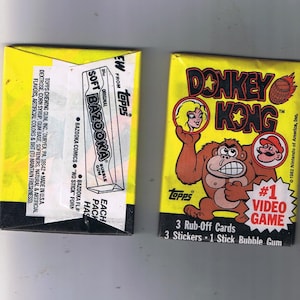 1 pacote selado de cartas colecionáveis da Nintendo Donkey Kong 1982 Topps