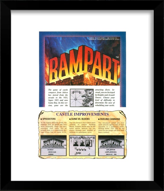 1993 RAMPART Page Nintendo Game Boy Vintage Video Game Ad 