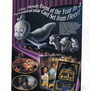 Página de anúncio original de 1995 dos cartões colecionáveis de Casper