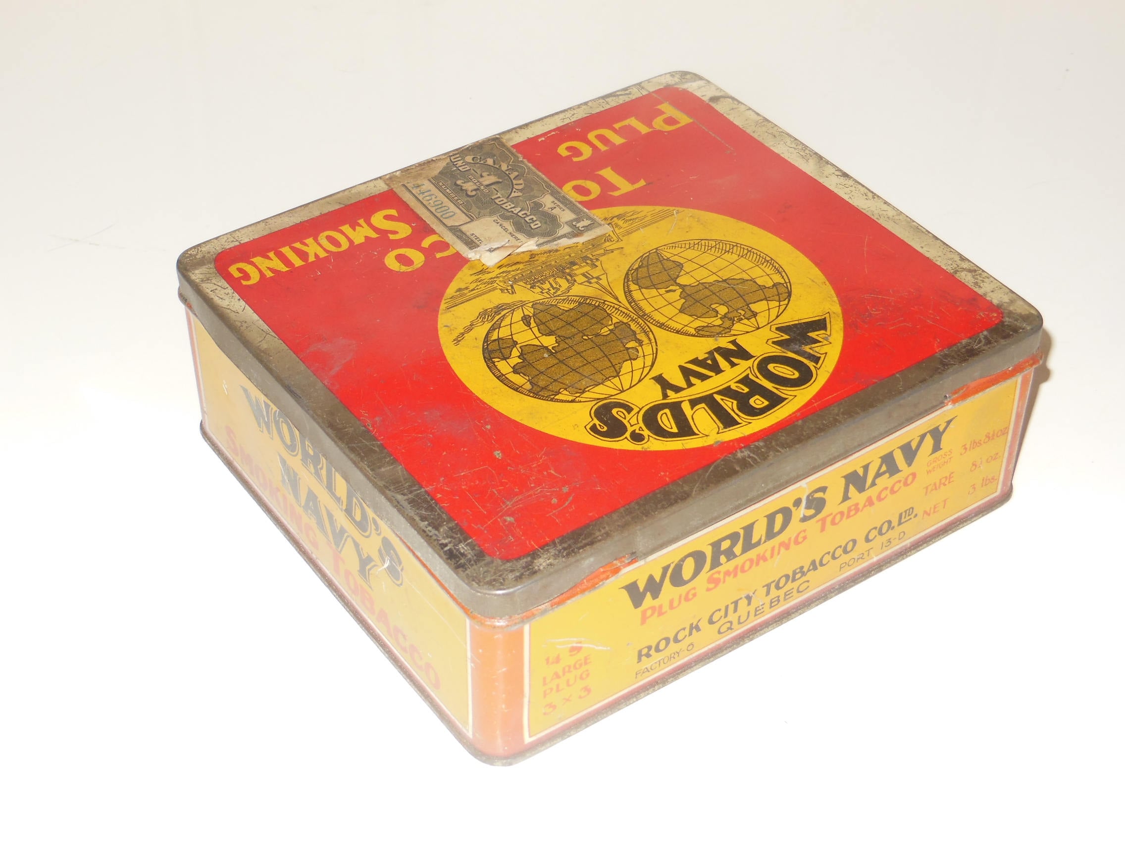 navy plug tobacco Vintage World's Navy Plug Smoking Tobacco Tin