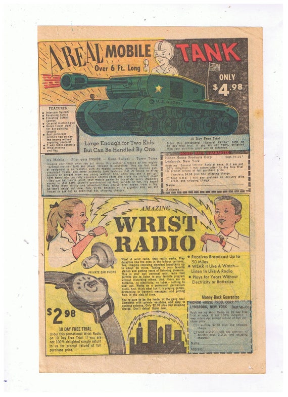 8x Original 1950s/1960s Vintage Toy Advertisements / Order Forms