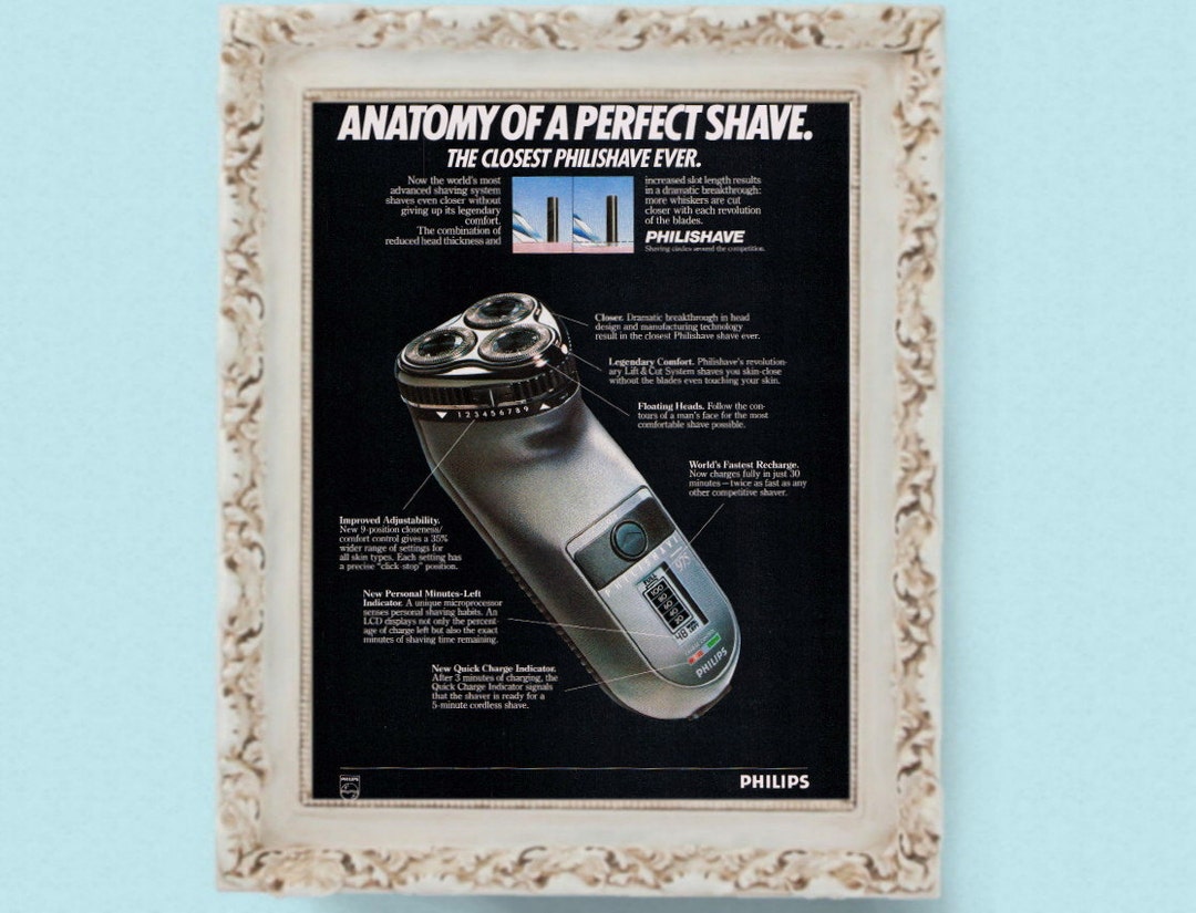 Philips Razor Commercial 2x Vintage Philips Electric Shaver Print Advertisements - Etsy
