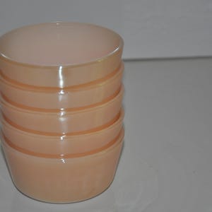 5 Vintage Peach Lusterware Bowls Lot Of 5