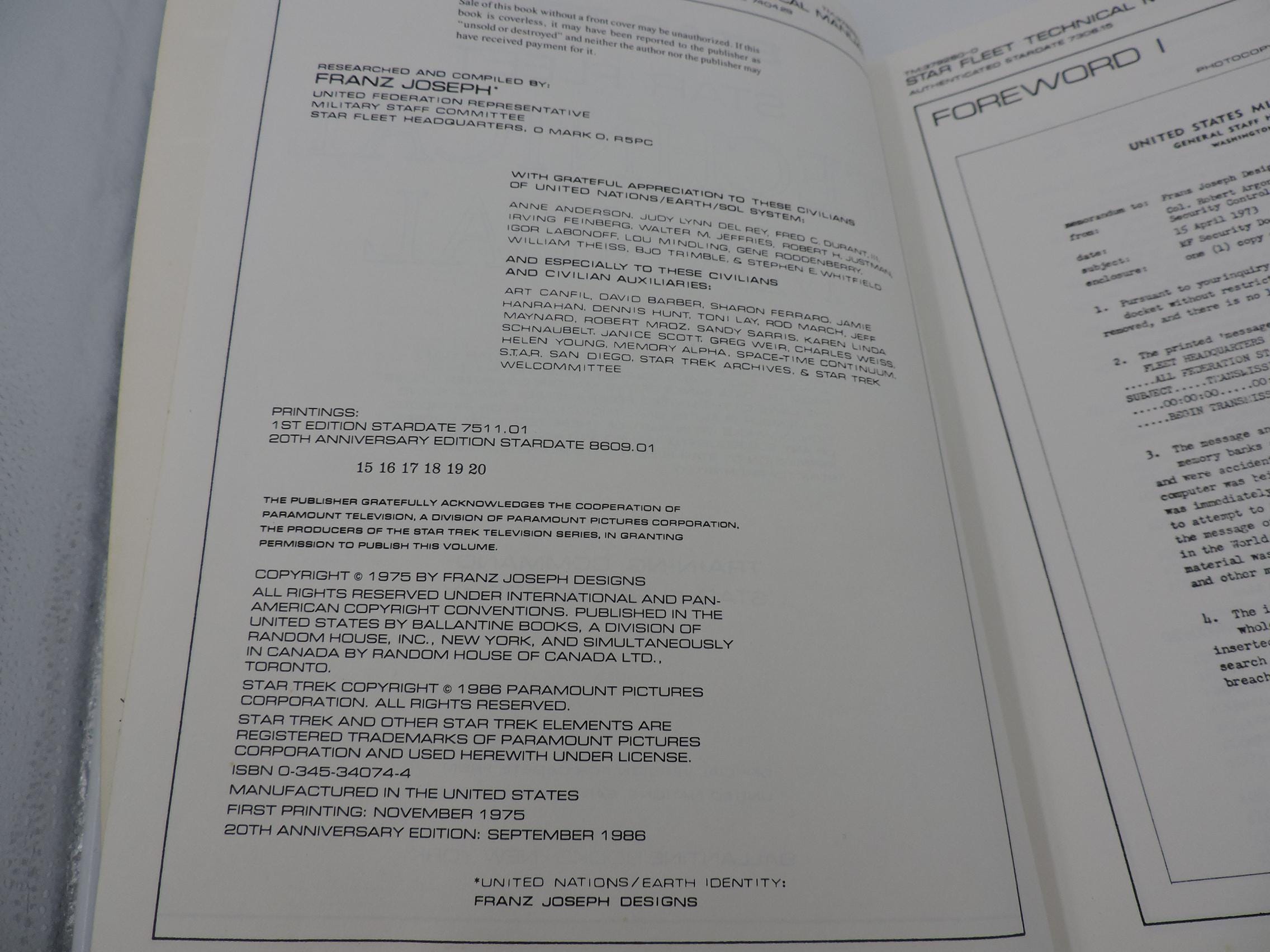 STAR TREK Star Fleet Technical Manual Vintage Softcover Book - Etsy