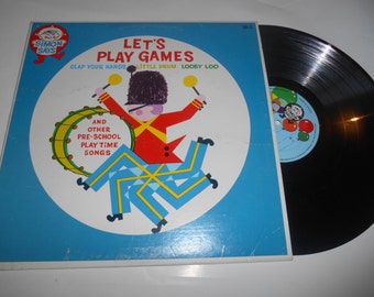 Very Rare 12" Let's Play Games Simon Says Vintage Music LP Children 1960s