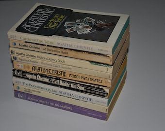 9 x AGATHA CHRISTIE Mysterie Vintage Pocketböcker Lot om 9