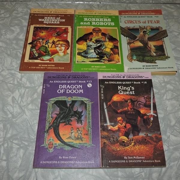 5 x Dungeons & Dragons Endless Quest Science Fiction Paperback Books 7,9,10,13,18