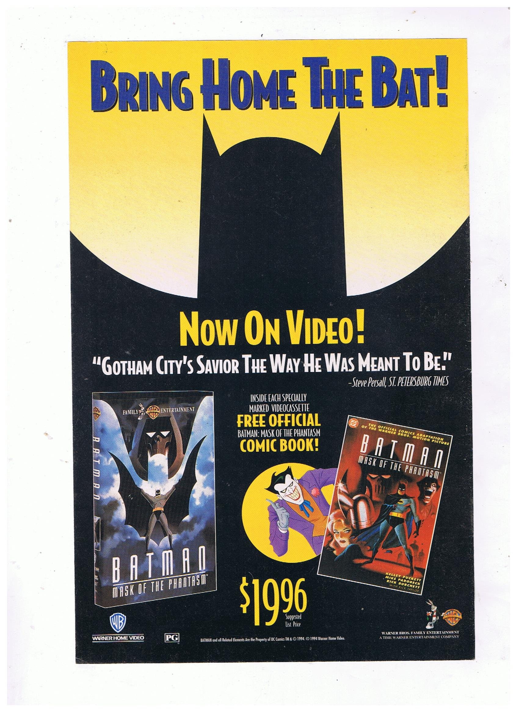 1994 Batman Mask of Phantasm BATMAN & ROBIN Vintage VHS Cartoon Ad Etsy