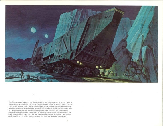 Jawas Sandcrawler 1977 Original Vintage Star Wars Painting Print