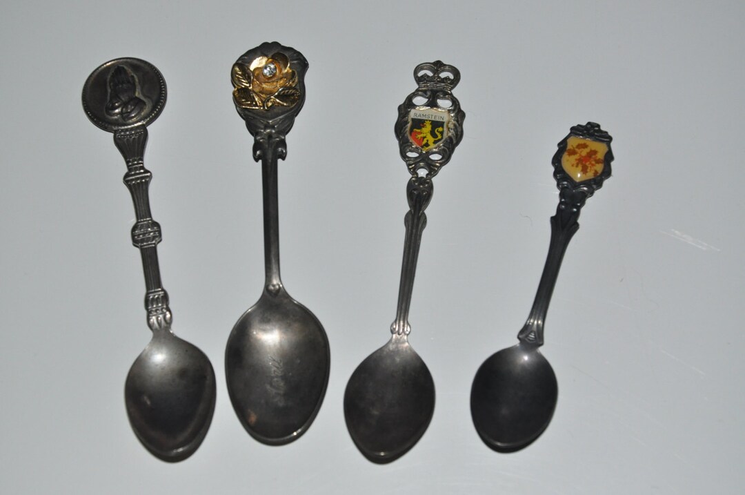 4 X Silver Plated Souvenir Spoons Vintage Lot Etsy Canada
