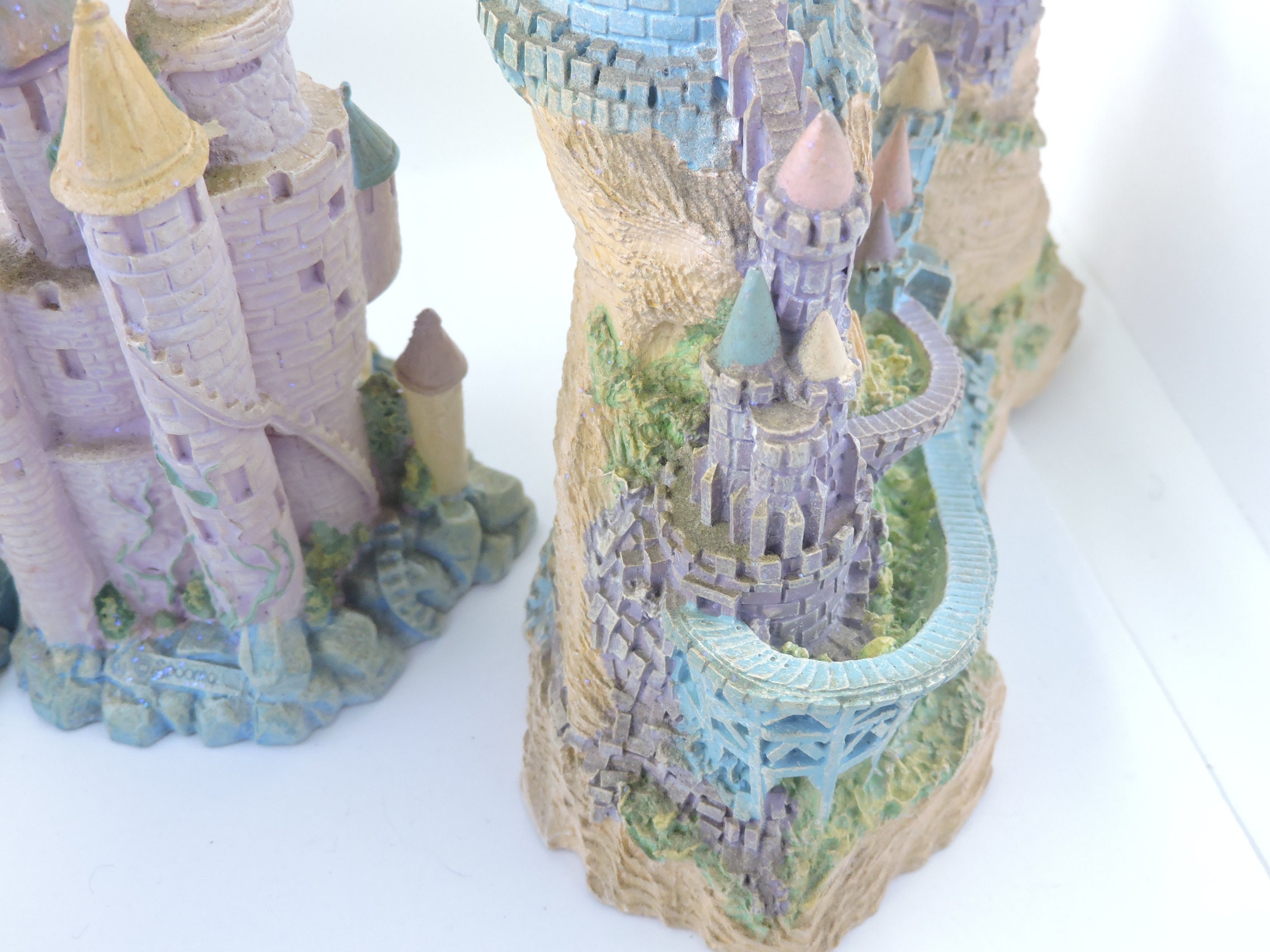 Lot of 4 Spoontiques Resin Castles With Crystal Balls - 1980s Prism ...