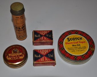 5 Vintage Tins And Containers Lot