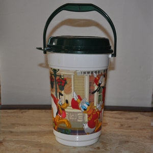 Vintage Disney Plastic Carry Case / Travel / Holder With Lid And Handle