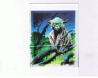 1993-STAR WARS-Yoda auf Dagobah Comic Künstler Joe Quesada ungenutzte alte Ansichtskarte