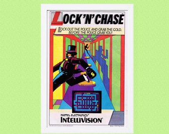 1982 2-Sided Lock n Chase / STAR WARS The Empire Strikes Back Atari Video Game Cartridge Ad