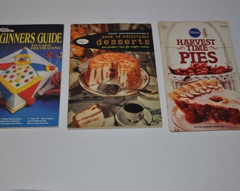 Vintage Lot Of 3 Desserts Cookbooks