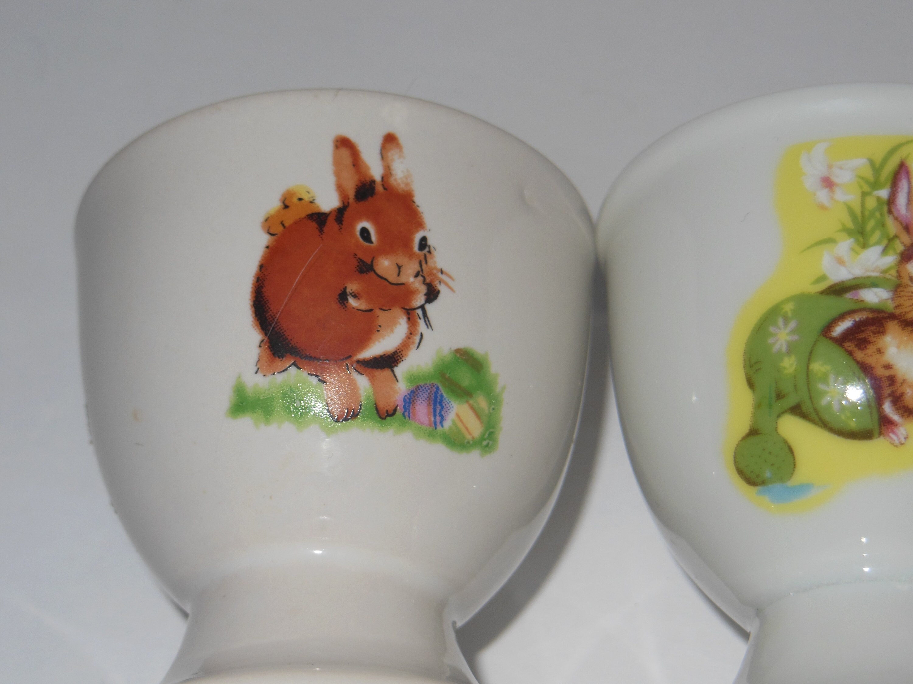 3 Vintage Bunny Rabbit Egg Cups Etsy