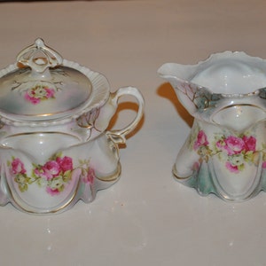 Antique Austrian Cream And Sugar Matching Set