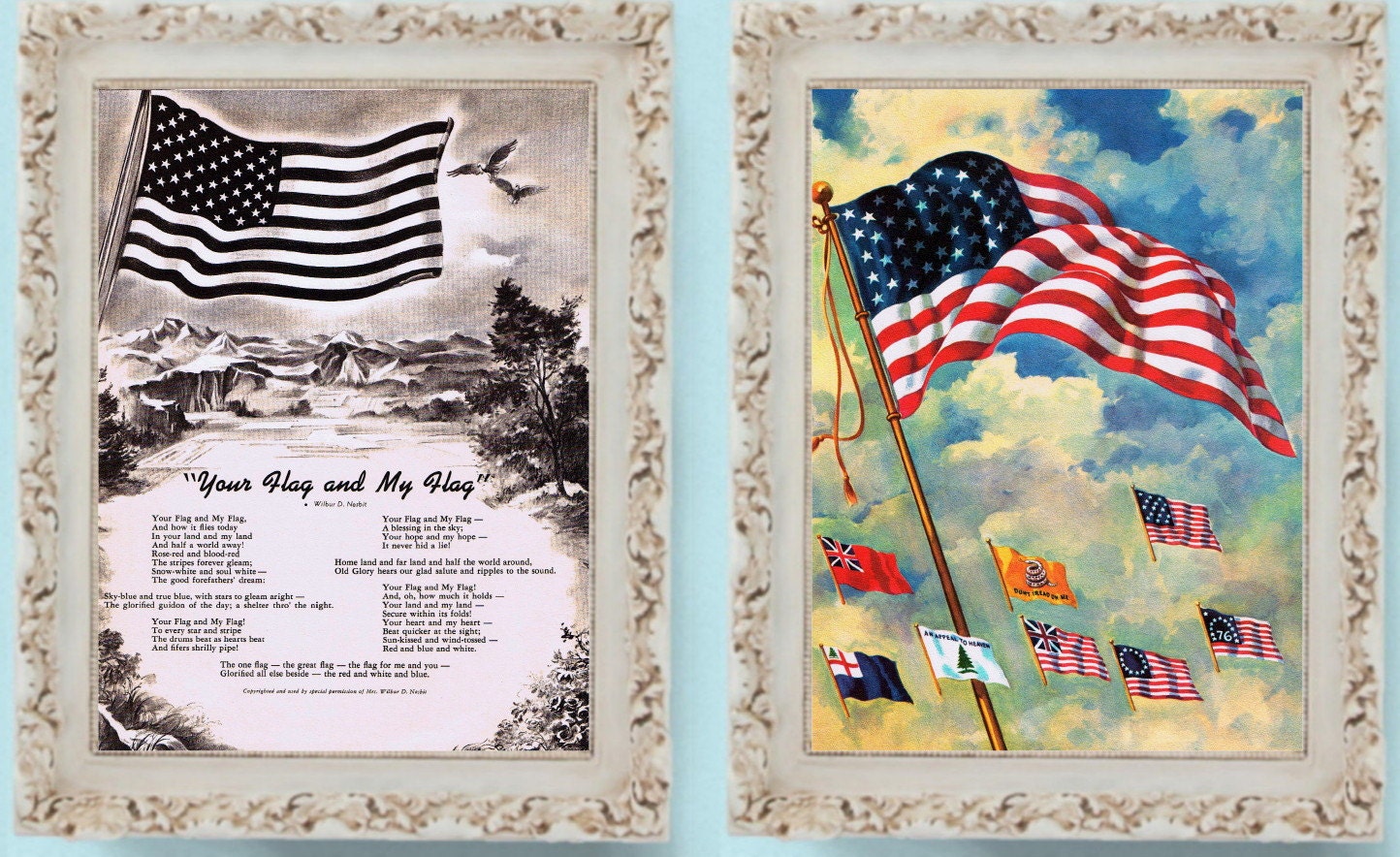 50年代　米軍実物　ハンドペイント　U.S.M.C. 1294320 バナー 2x 1962 United States Flag Prints - Etsy