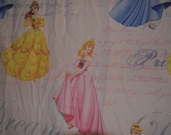 ★ ヴィンテージ フラットシーツ　ツインサイズ　ディズニープリンセス ビンテージシーツ ディズニープリンセス パステルカラー