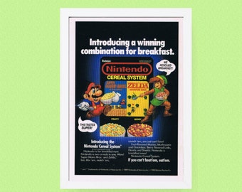 Original 1988 NINTENDO CEREAL Advertisement