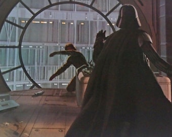 Luke and Vader Lightsaber Duel 1980 Original Vintage Star Wars Painting Print by Ralph McQuarrie
