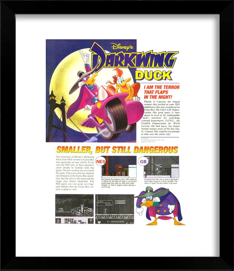1993 Disney's DARKWING DUCK 2 Páginas Nintendo Game Boy Etsy