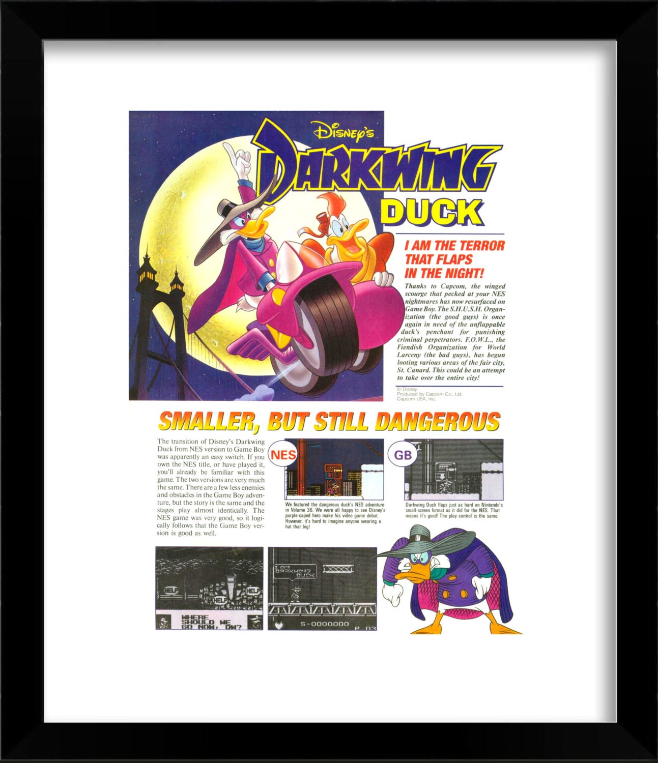 1993 Disney's DARKWING DUCK 2 Page Nintendo Game Boy Etsy UK