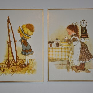 Set Of 2 Vintage Holly Hobbie Wooden Wall Plaques