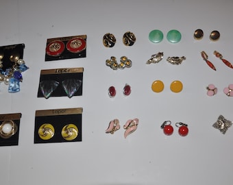 Vintage Clip-On  EARRINGS Lot Costume Jewelry