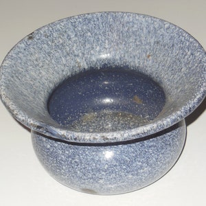 Blue Graniteware Spitoon Vintage Granite Ware Blue Enamel Ware Cuspidor Planter
