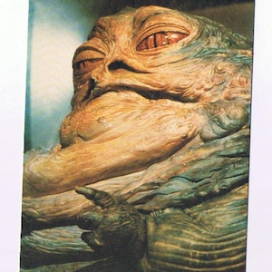 GUERRE stellari Jabba l'Hutt ritorno del Jedi film ancora stampare 4x6 cartolina inutilizzata dell'annata