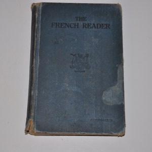 The French Reader 1929 Vintage Hardcover Textbook
