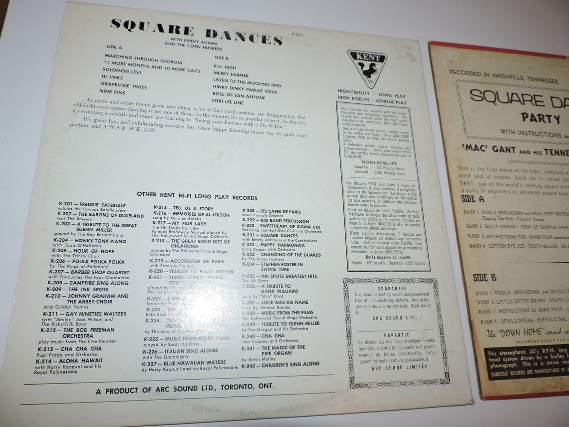 2x Square Dance Records With Call and Instructions Emery Etsy