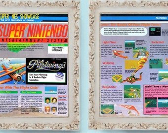 2 Page 1991 Pilot Wings Super Nintendo SNES Vintage Video Game Ad