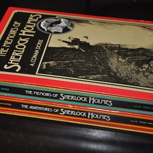 2 Volume Sherlock Holmes Set By Sir Arthur Conan Doyle Vintage Books In Original Case The Adventures Of / The Memoirs Of