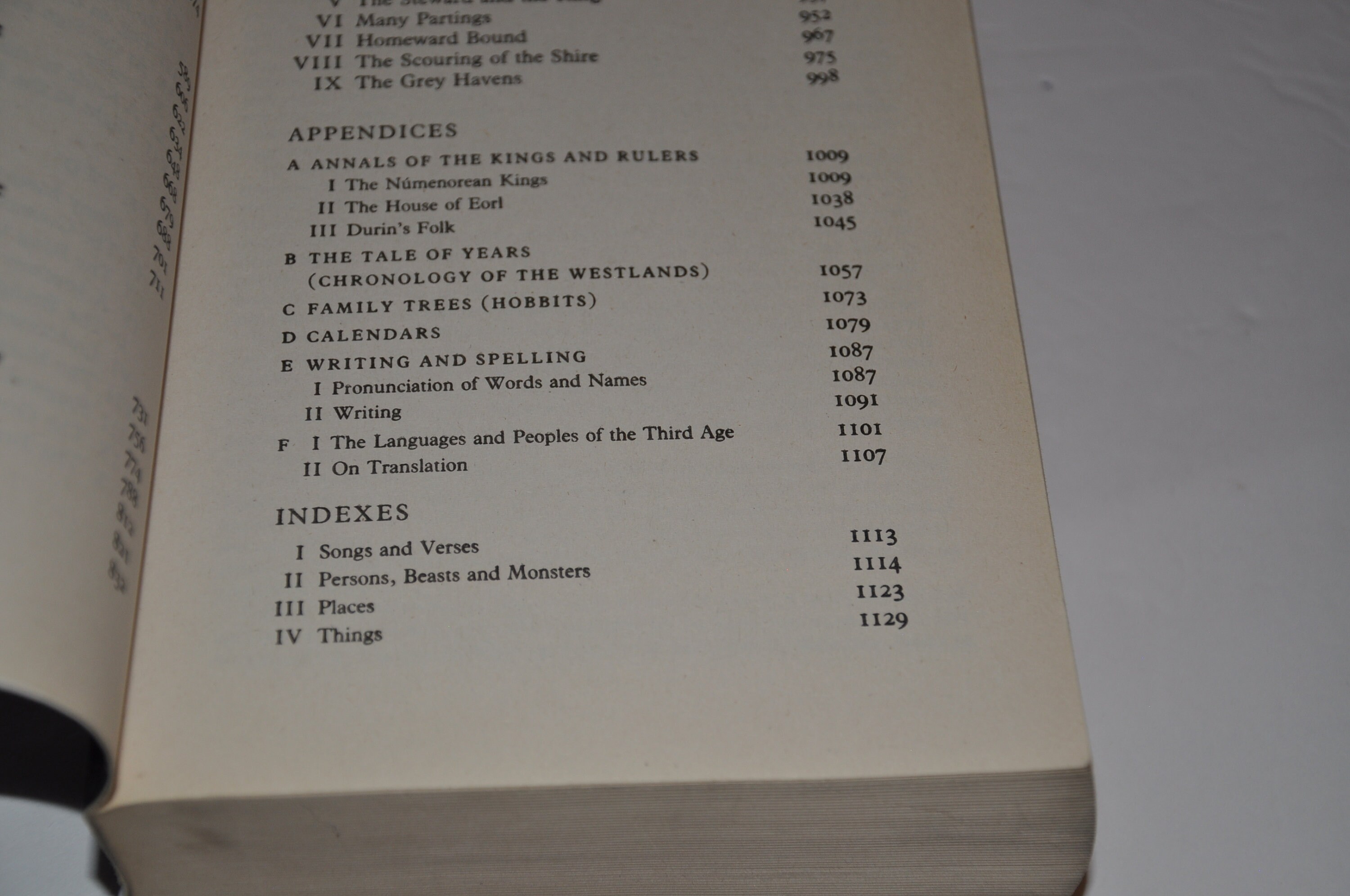J.R.R. トールキン 指輪物語 索引と付録付き ヴィンテージ ペーパー