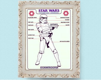 STAR WARS Stormtrooper Technical Drawing Blueprint Page