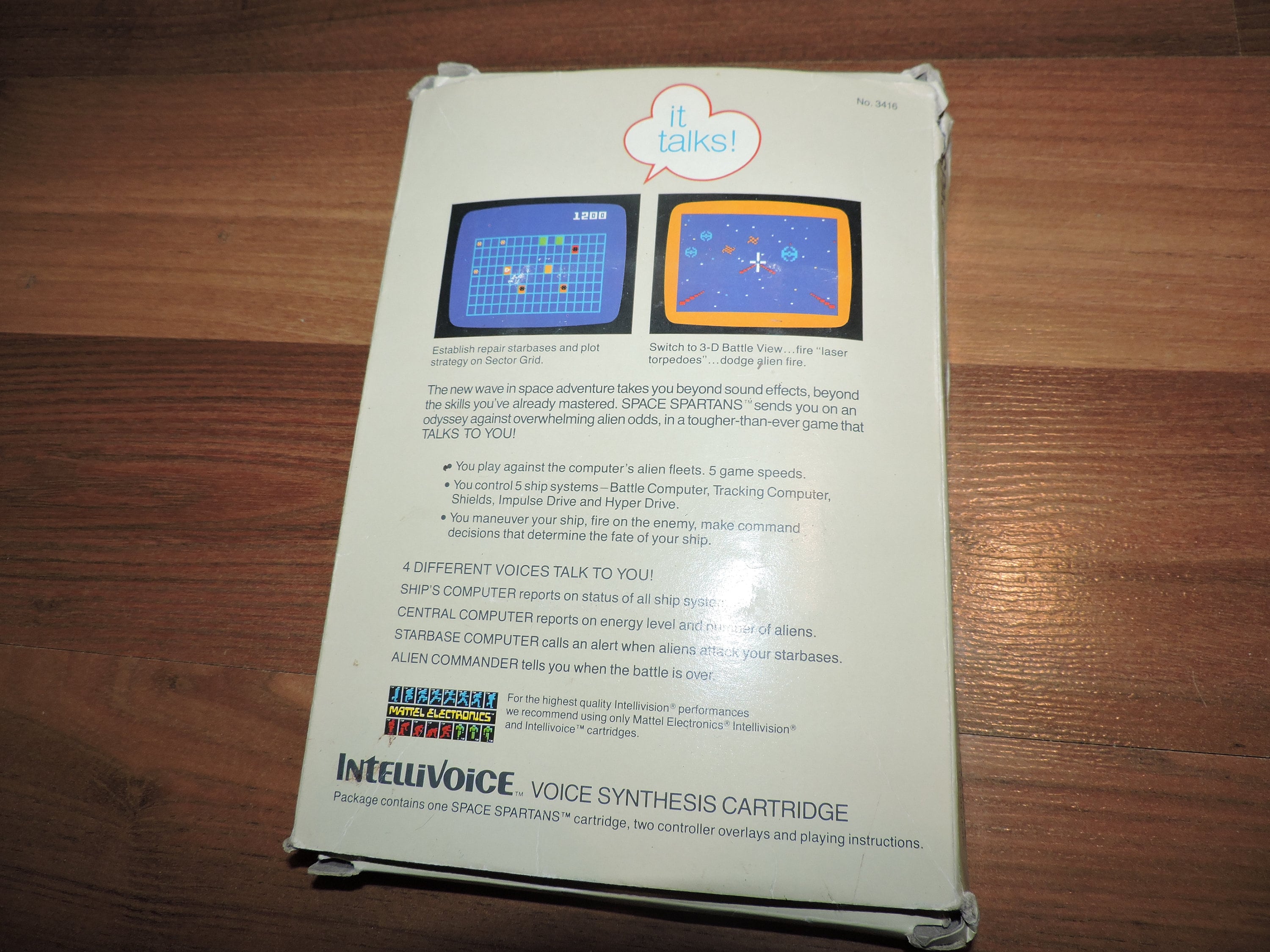 Jeu Vidéo INTELLIVISION SPACE SPARTANS (N°3416) Avec INTELLIVOICE - 1982 - Occasion - État Correct